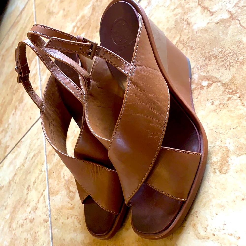 Tory Burch Wedge Sandal Brown/Tan size 7